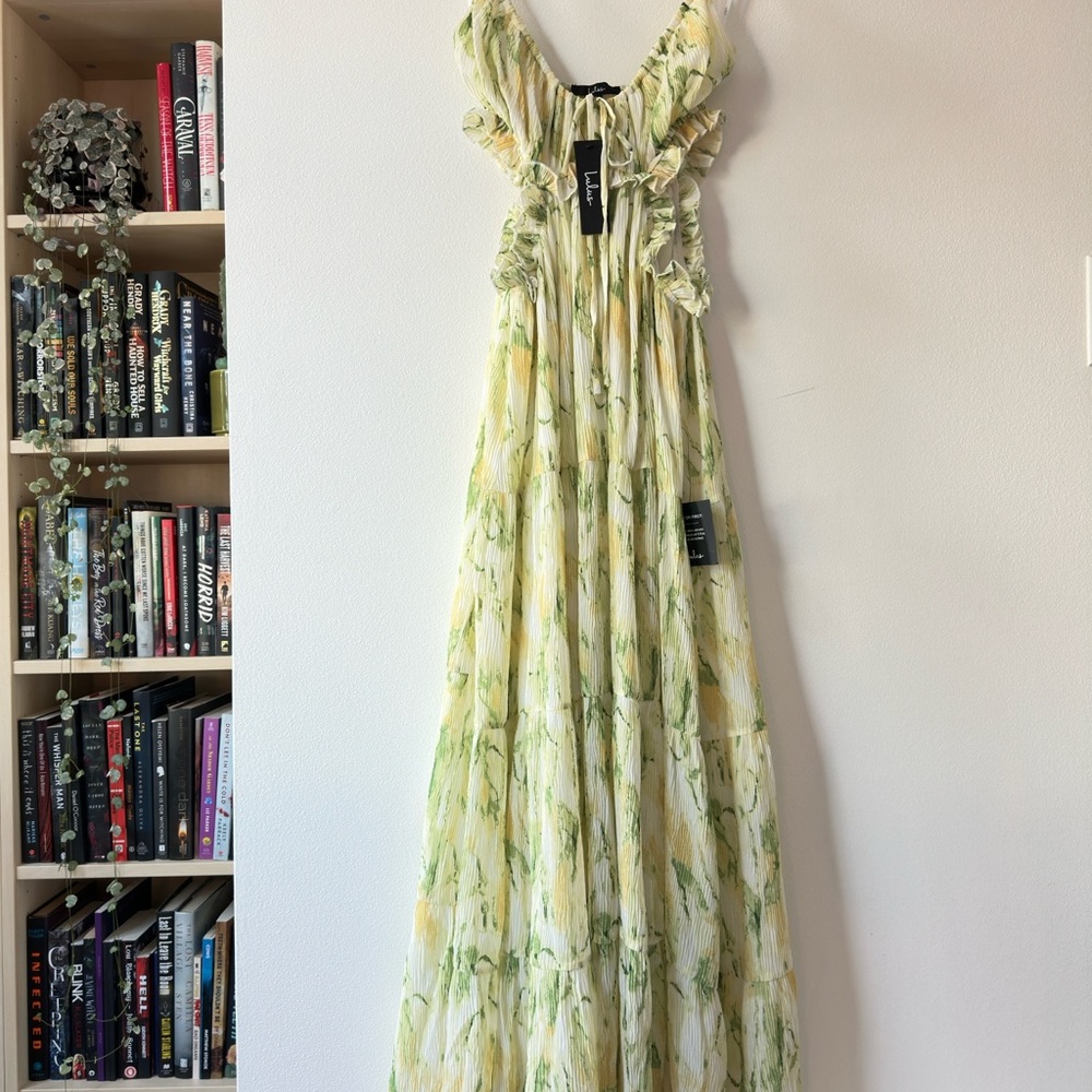 Lulu's Pastel Yellow and Green Maxi Dress